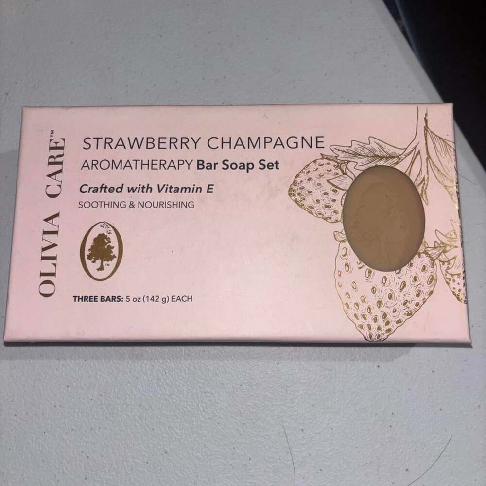 Olivia Care Strawberry Champagne Bar Soap Set 3x5 oz